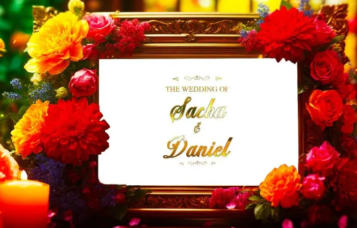 Wedding Day Photo Frame Creative 3D Floral Slideshow
